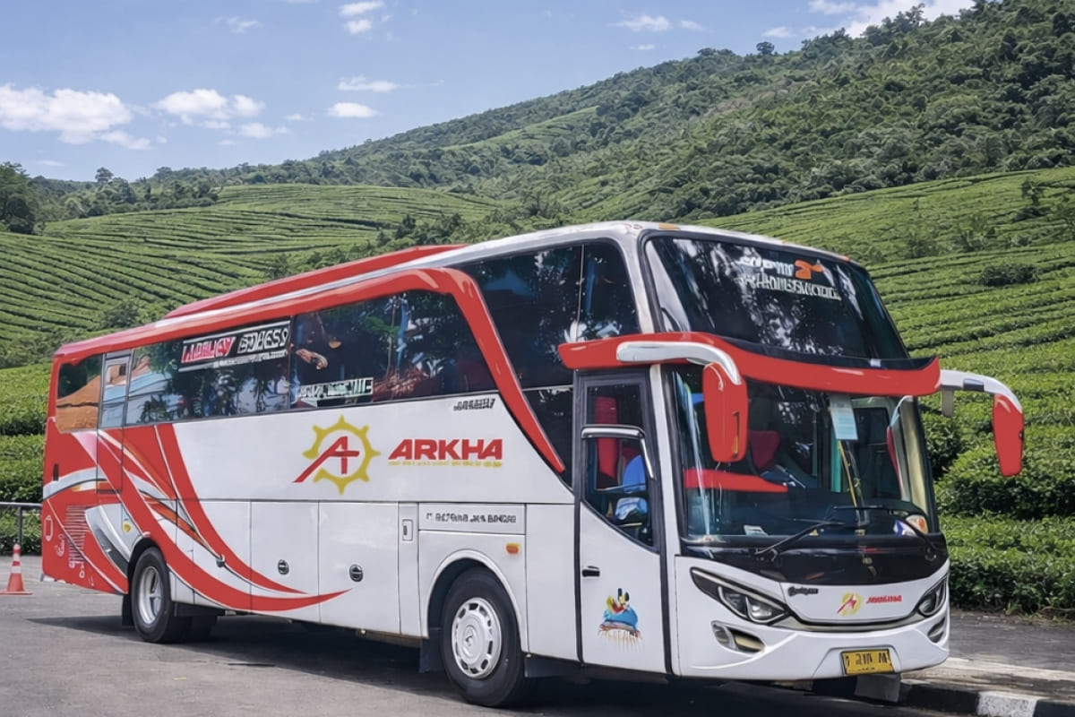 Sewa Big Bus Pariwisata High Double Glass Elegan Tangguh